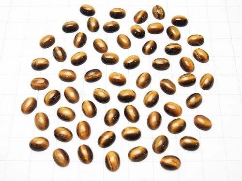 黃虎眼石 AA++ 橢圓形素面蛋面 8x6mm 4顆