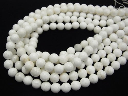 Zeolith rund 10mm halb oder 1strang Perlen (ca. 15inch/38cm)