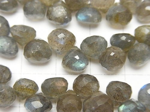 High Quality Labradorite AAA- Onion Faceted Briolette half or 1strand beads (aprx.7inch/17cm)