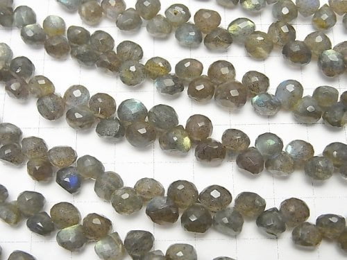 High Quality Labradorite AAA- Onion Faceted Briolette half or 1strand beads (aprx.7inch/17cm)
