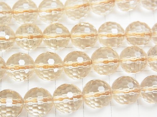 Champagne Aura Crystal Quartz AAA 128Faceted Round 10mm half or 1strand beads (aprx.15inch/38cm)
