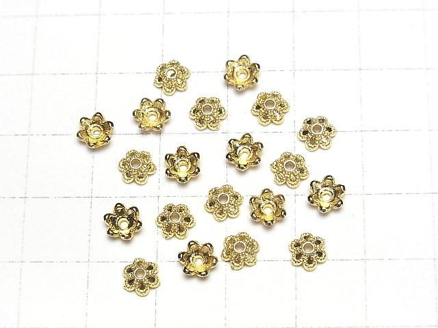 Metal parts bead cap 6x6x2mm gold color 10pcs