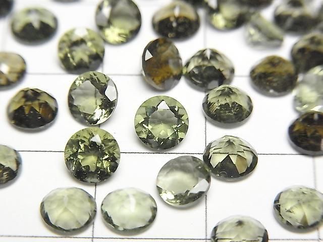 Hochwertiger Moldavit AAA Lose Stein Rund Facettiert 5x5mm 2Stück