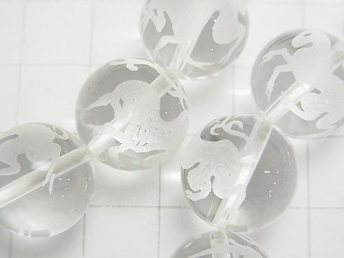 Einhorn-Schnitzerei! Kristall AAA Rund 14mm halb oder 1 Strang Perlen (Armband)