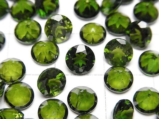 Hochwertiger Chromdiopsid AAA Lose Stein Rund Facettiert 6x6mm 1 Stück