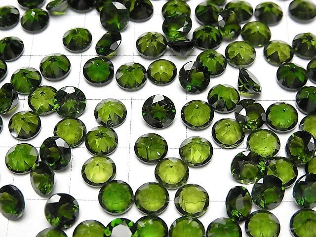 Hochwertiger Chromdiopsid AAA Lose Stein Rund Facettiert 6x6mm 1 Stück