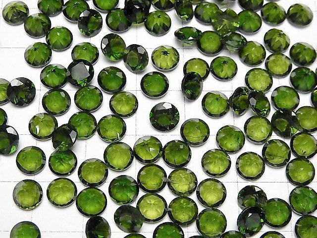 Hochwertiger Chromdiopsid AAA Lose Stein Rund Facettiert 6x6mm 1 Stück