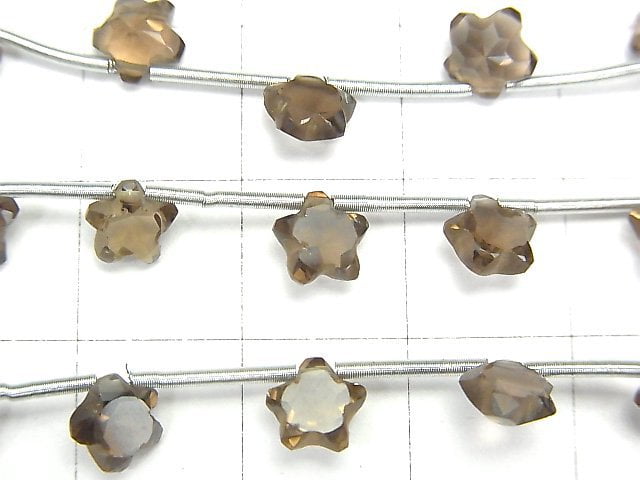 Rauchquarz AAA- facettierter Stern 6x6mm 1strang Perlen (10Stück)