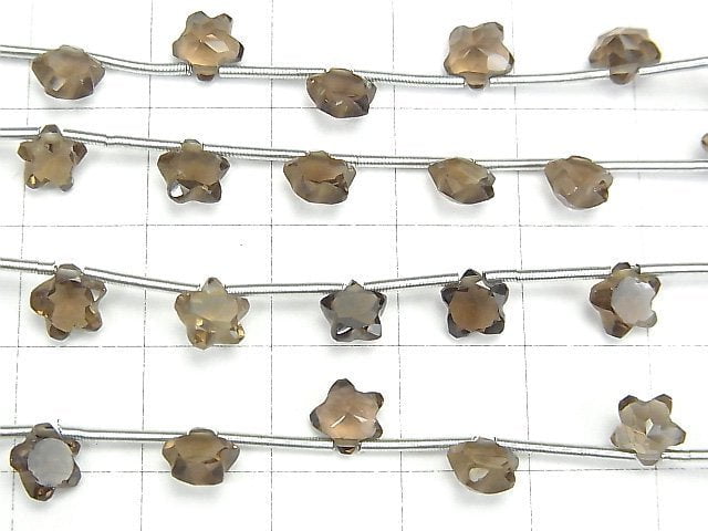 Rauchquarz AAA- facettierter Stern 6x6mm 1strang Perlen (10Stück)