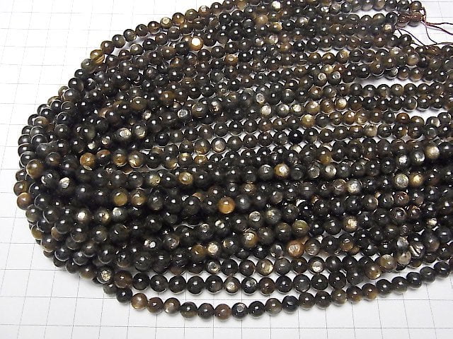 Muscovit rund 6mm halb oder 1strang Perlen (ca. 15 Zoll / 38cm)