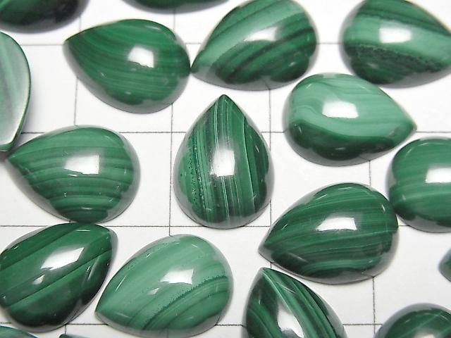Malachit AAA Tropfenform Cabochon 14x10mm 3Stück
