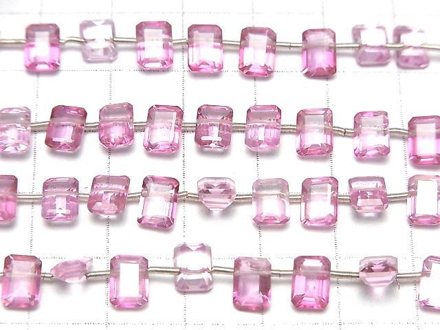 Hochwertiger rosa Topas AAA rechteckig facettiert 7x5x3mm 1/4 oder 1strang Perlen (28Stück)