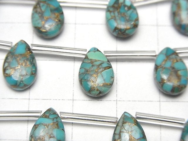 Blaue Kupfer-Turquoise AAA Birnenform (glatt) 12x8mm halbe oder 1 Strang Perlen (8 Stück)