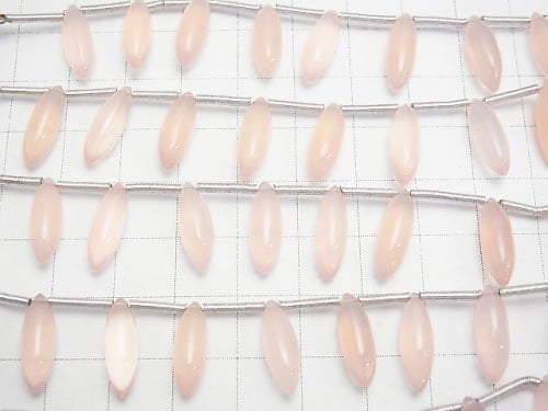 Hochwertiger rosa Chalcedon AAA Marquise Reis (glatt) 15x5x5mm 1 Strang Perlen (10 Stück)