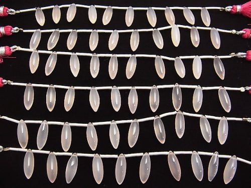 Hochwertiger rosa Chalcedon AAA Marquise Reis (glatt) 15x5x5mm 1 Strang Perlen (10 Stück)