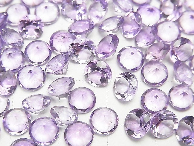 Hochwertiger Amethyst AAA lose Steine rund facettiert 6x6x3mm 5Stk