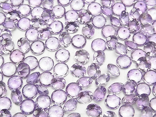 Hochwertiger Amethyst AAA lose Steine rund facettiert 6x6x3mm 5Stk