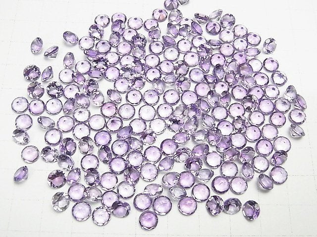 Hochwertiger Amethyst AAA lose Steine rund facettiert 6x6x3mm 5Stk