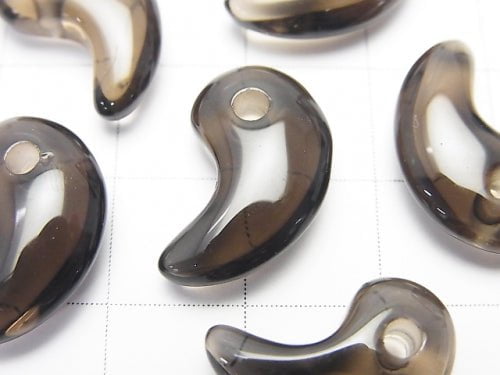 Smoky Quartz AAA Comma Shaped Bead 17x10mm 1pc