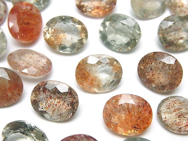 Hochwertiger Multicolor Sonnenstein AAA Lose Stein Oval Facettiert 12x10mm 3 Stück