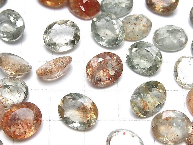 Hochwertiger Multicolor Sonnenstein AAA Lose Stein Oval Facettiert 12x10mm 3 Stück