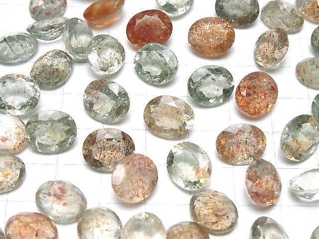 Hochwertiger Multicolor Sonnenstein AAA Lose Stein Oval Facettiert 12x10mm 3 Stück