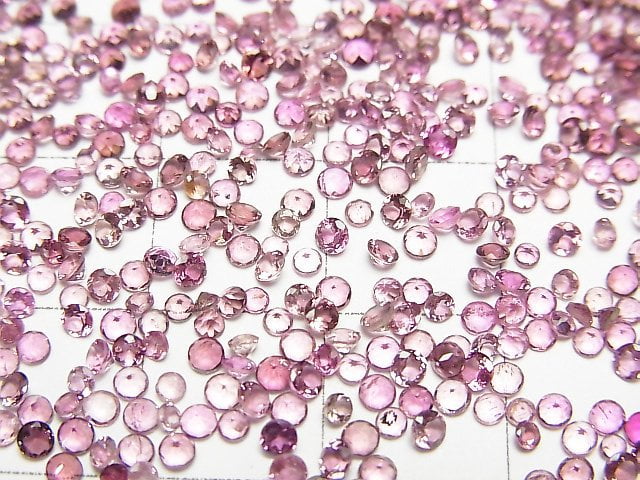 Hochwertiger rosa Turmalin AAA lose Steine rund facettiert 2x2mm 25 Stück