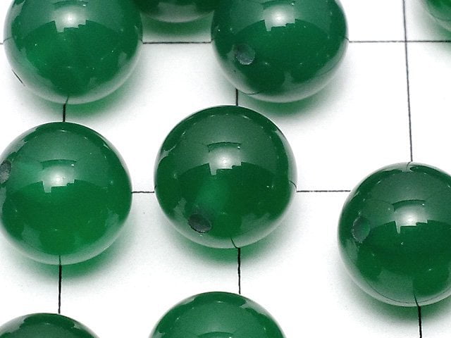 Grüner Onyx AAA Halb Durchbohrtes Loch Rund 8mm 10Stück