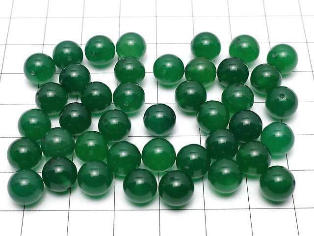 Grüner Onyx AAA Halb Durchbohrtes Loch Rund 8mm 10Stück