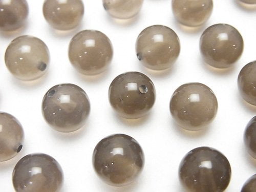 Grauer Onyx AAA Halb Durchbohrtes Loch Rund 8mm 10Stück