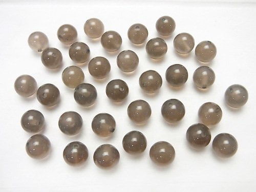 Grauer Onyx AAA Halb Durchbohrtes Loch Rund 8mm 10Stück