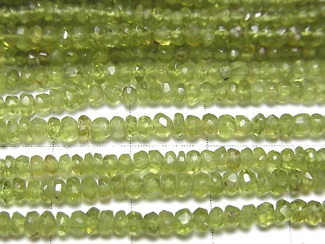 Hochwertiger Idokras-Vesuvianit AAA-Facettierte Knopf-Rondelle 1strang Perlen (ca. 13 Zoll / 33 cm)