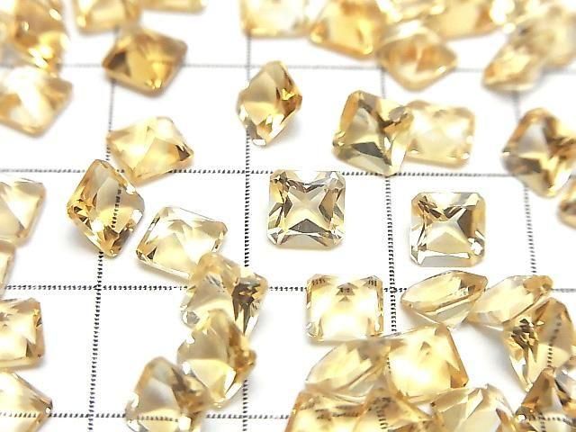 Hochwertiger Citrin AAA lose Steine quadratisch facettiert 5x5mm 5 Stück