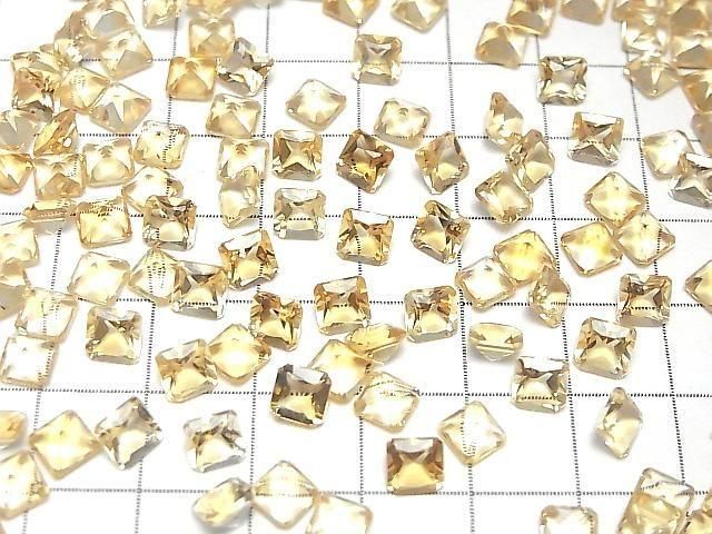 Hochwertiger Citrin AAA lose Steine quadratisch facettiert 5x5mm 5 Stück