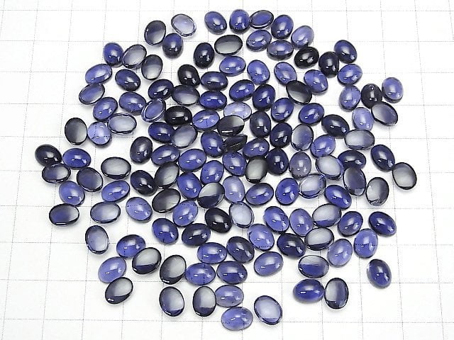 Hochwertiger Iolith AAA ovaler Cabochon 8x6mm 3 Stück