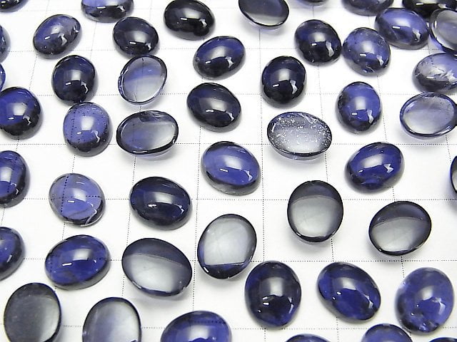 Hochwertiger Iolith AAA ovaler Cabochon 10x8mm 2 Stück