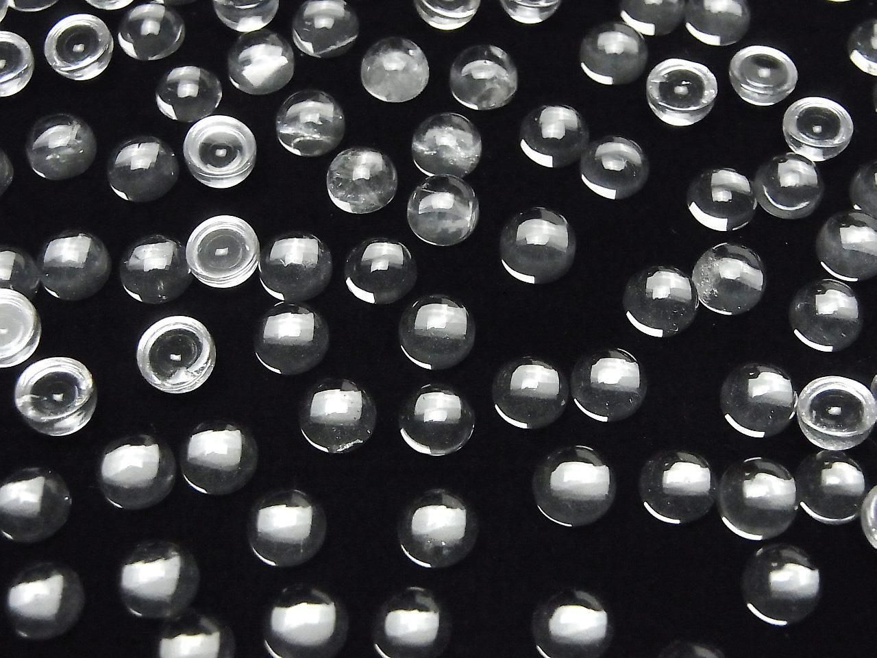 Cabochon rond en quartz cristal AAA 6x6mm 10 pièces