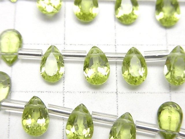 高品質橄欖石 AAA 梨形刻面 8x5mm 半串珠或 1 串珠 (18 顆)