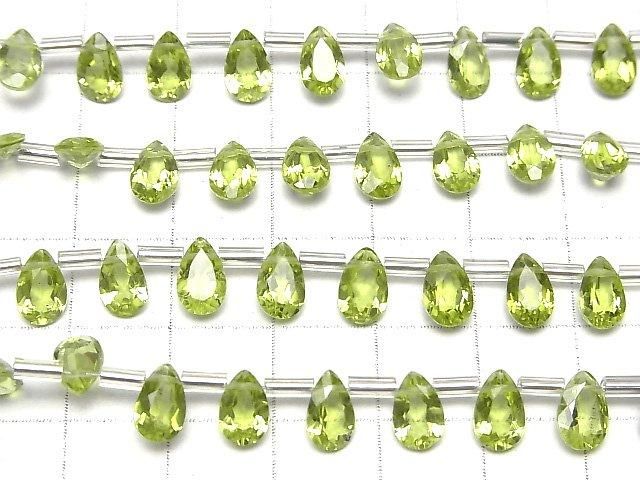 高品質橄欖石 AAA 梨形刻面 8x5mm 半串珠或 1 串珠 (18 顆)