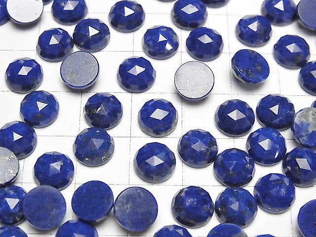 Lapislazuli AAA- Rund Rosen-Schliff 8x8mm 3Stücke