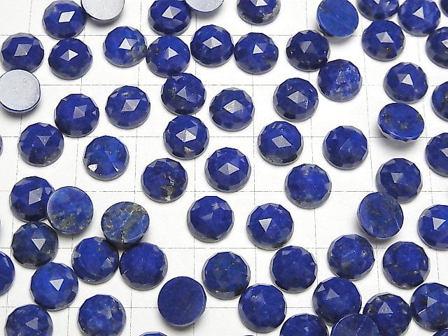 Lapislazuli AAA- Rund Rosen-Schliff 8x8mm 3Stücke