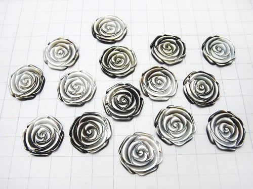 Hochwertige schwarze Muschel (Schwarzlippen-Auster) Rose 20mm 1Stück