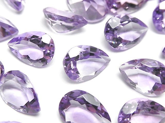 High Quality Light Color Amethyst AAA Loose Stone Pear Shape Faceted 14x10mm 2pcs