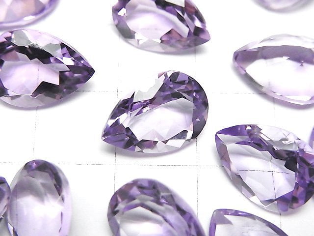 High Quality Light Color Amethyst AAA Loose Stone Pear Shape Faceted 14x10mm 2pcs