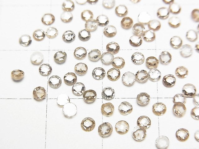 Hellbrauner Diamant Rund Rose Cut 2,5mm 3Stücke
