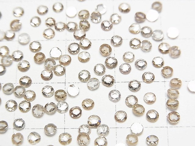 Hellbrauner Diamant Rund Rose Cut 2,5mm 3Stücke