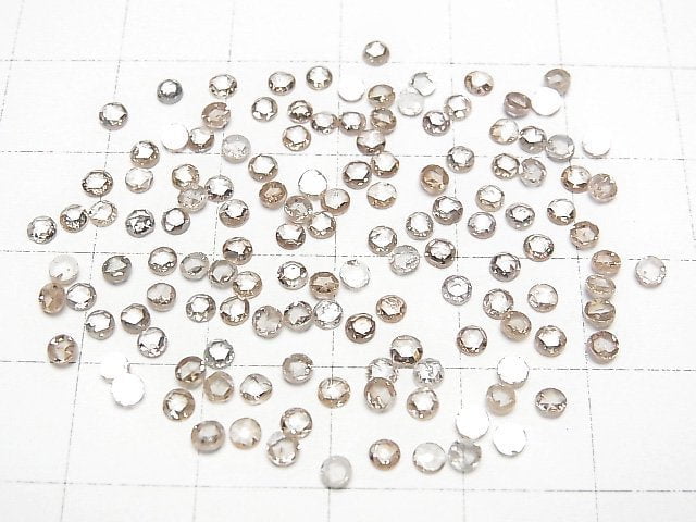 Hellbrauner Diamant Rund Rose Cut 2,5mm 3Stücke