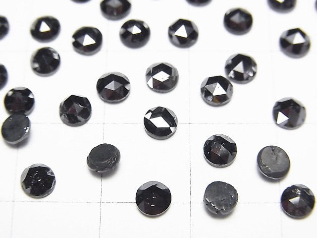 Schwarzer Diamant AAA Rund Rose Cut 4x4mm 1Stück