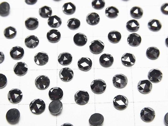 Schwarzer Diamant AAA Rund Rose Cut 4x4mm 1Stück