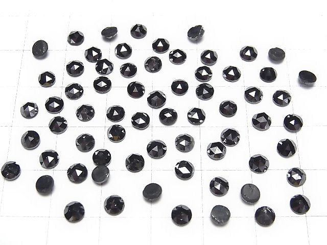 Schwarzer Diamant AAA Rund Rose Cut 4x4mm 1Stück